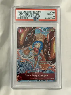 2023 ONE PIECE PROMOS TREASURE CUP 2023-TOP 64 #006 TONY TONY CHOPPER PSA 10 - Image 1