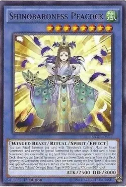 RATE EN037 1ST ED 3X SHINOBARONESS PEACOCK RARE CARDS - Image 1