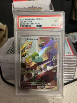 Pokemon TCG Bulbasaur Stellar Crown Illustration Holo Card PSA 9 - Image 1