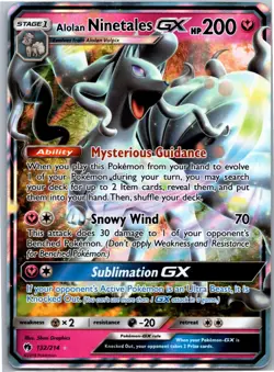 Alolan Ninetales GX Ultra Rare SM - Lost Thunder Holo 132/214 Pokemon Card NM - Image 1