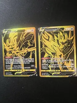 Pokemon Cards (Zacian V & Zamazenta V Sword And Shield ETB Black Star Promo) TCG - Image 1