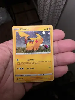 Pokemon TCG Pikachu SWSH039 Sword & Shield Holo Black Star Promo Card - Image 1