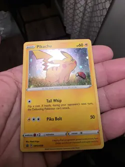 Pokemon TCG Pikachu SWSH039 Sword & Shield Holo Black Star Promo Card - Image 2