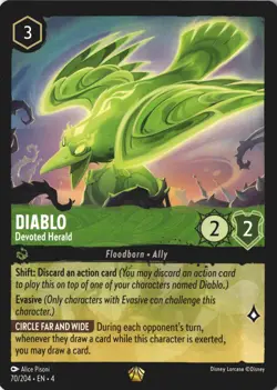 Disney Lorcana DIABLO Devoted Herald 70/204 Ursula's Return Regular NM Card - Image 1