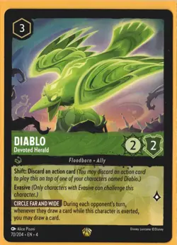 Disney Lorcana DIABLO Devoted Herald 70/204 Ursula's Return Regular NM Card - Image 3