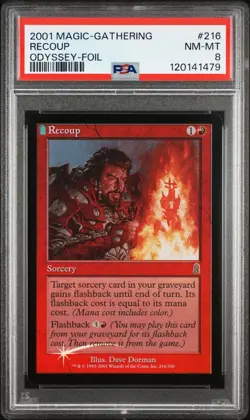 2001 MTG ODYSSEY FOIL #216 RECOUP PSA 8 - Image 1