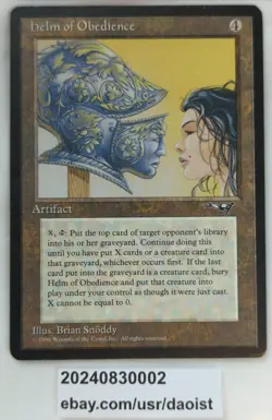 MTG Helm of Obedience Alliances Rare Magic The Gathering LP - Image 2