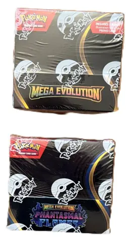 Pokemon 1 each MEGA EVOLUTION & 1 PHANTASMAL FLAMES booster boxes 2 total boxes - Image 1