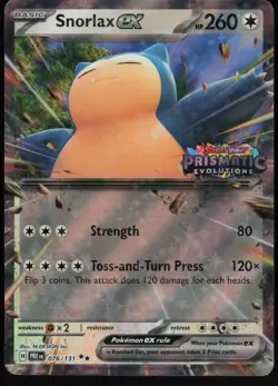 Snorlax ex 076/131 Double Rare Prismatic Evolutions stamped promo - Image 1