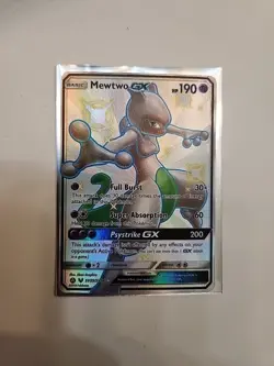 Pokemon TCG Mewtwo GX SV59/SV94 Hidden Fates Shiny Vault Full Art Holo GX Rare - Image 1