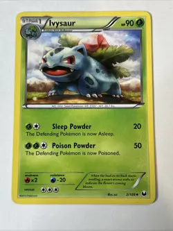Pokemon TCG Ivysaur Dark Explorers 2/108 Regular Uncommon LP - Image 1