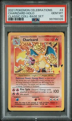 2021 POKEMON CELEBRATIONS CLASSIC COLL #4 CHARIZARD-HOLO PSA 10 - Image 1