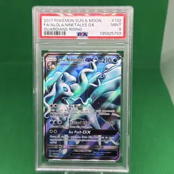 2017 Pokemon SM Guardians Rising Alolan Ninetales GX Full Art #132 PSA 9 MINT - Image 1