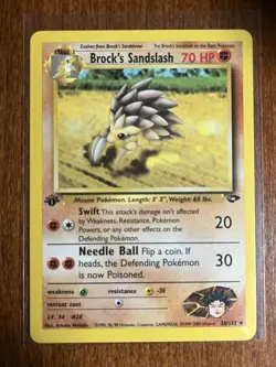 [NM/MINT] 2000 Pokemon Gym Challenge Brock’s Sandslash 1st Edition #36/132 - Image 1