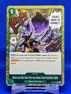 Demon Aura Nine Sword Style Asura Blades Drawn Dead Man's Game OP12-037 (R) - Image 1