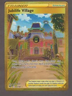 Jubilife Village 212/189 Gold Secret Rare Astral Radiance Pokemon Card NM - Image 1