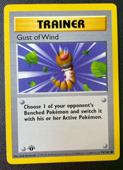 Gust of Wind 93/102 1st Edition Base (shadowless) Set Pokemon Card NM - Image 1