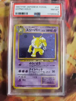 Pokemon Card Hypno Mysterious Of Fossil Holo Vintage 1997 Rare Japanese PSA 8 - Image 2