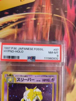 Pokemon Card Hypno Mysterious Of Fossil Holo Vintage 1997 Rare Japanese PSA 8 - Image 4