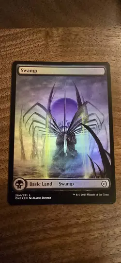 Swamp (264) - Full Art Phyrexia: All Will Be One Foil MTG - Image 1