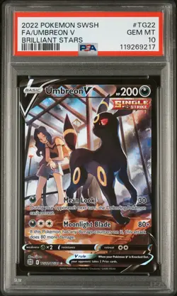 2022 POKEMON SWORD & SHIELD BRILLIANT STARS #TG22 FULL ART/UMBREON V PSA 10 - Image 1