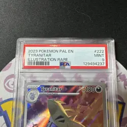 2023 POKEMON PAL EN-PALDEA EVOLVED ILLUSTRATION RARE #222 TYRANITAR PSA 9 - Image 3