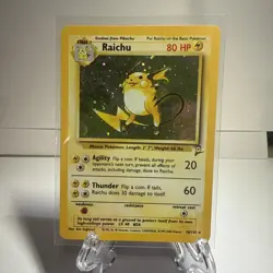 Pokemon TCG Raichu Base Set 2 16/130 Holo Unlimited Holo Rare WOTC SWIRL - Image 1