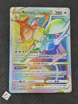 Arceus VSTAR 176/172 - Brillant Stars Rainbow Secret Rare Pokemon TCG NM - Image 1