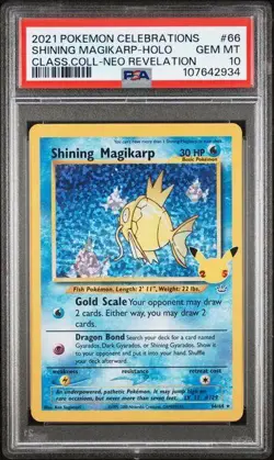 Pokemon Celebrations Classic Collection Shining Magikarp 66/64 PSA 10 GEM MINT - Image 1