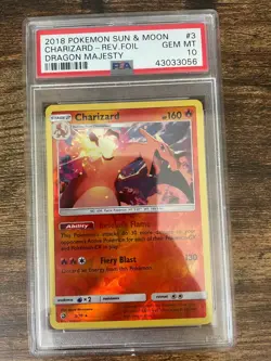 Pokemon Charizard 3/70 Dragon Majesty Reverse Holo PSA 10 - Image 1