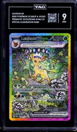 2025 POKEMON S&V PRISMATIC EVOLUTION 144/131 TAG 9 MINT SIR LEAFEON ex GRADED - Image 1