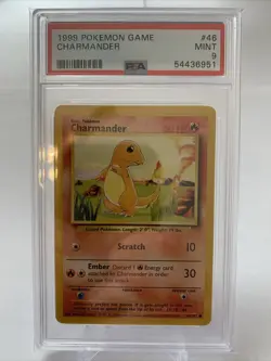 1999 Pokemon Base Set Charmander 46/102 PSA 9 Mint - Image 1