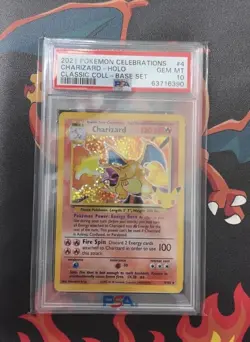 2021 Pokemon Celebrations Classic Collection Holo Charizard Base Set #4 PSA 10 - Image 1