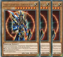 yugioh 3x Schwarz Glanzender Soldat - Gesandter des Anfangs TOCH-DE029 RARE - Image 1