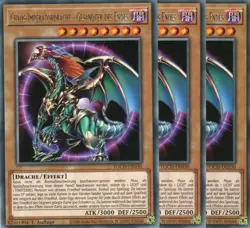 yugioh 3x Chaos-Imperatordrache - Gesandter des Endes TOCH-DE030 RARE - Image 1