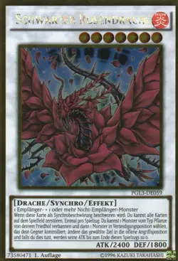yugioh 1x Schwarzer Rosendrache PGL3-DE059 GOLD RARE DEUTSCH - Image 1