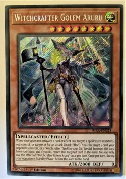 YuGiOh Witchcrafter Golem Aruru Secret Rare 1st Edition RIRA-EN028 NM - Image 1