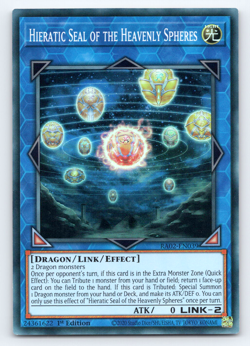 Hieratic Seal of the Heavenly Spheres RA02-EN039 Super Rare 1st Edition Yugioh - Image 1
