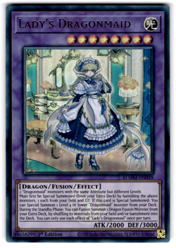 YUGIOH LADY'S DRAGONMAID ULTRA RARE 1ST EDITION NM BLMM-EN049 - Image 1