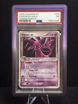 Espeon EX Unseen Forces Holo Rare Card 102/115 NM PSA 7 Pokemon TCG 2005 - Image 1