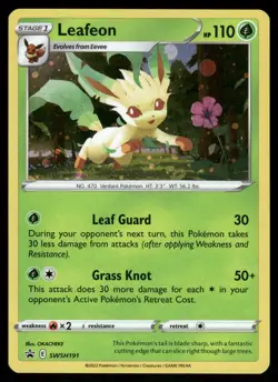Leafeon #SWSH191 Pokemon SWSH: Sword & Shield Promo Card Cosmos Holo LP - Image 1
