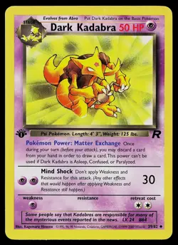 Pokemon Card - Dark Kadabra Team Rocket 39/82 Uncommon 1st Edition - Image 1