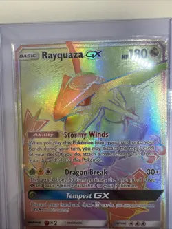 Pokemon TCG: RAYQUAZA GX 177/168 full art holo card DAMAGED ng11314 - Image 4
