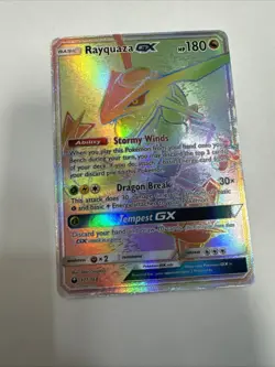 Pokemon TCG: RAYQUAZA GX 177/168 full art holo card DAMAGED ng11314 - Image 5
