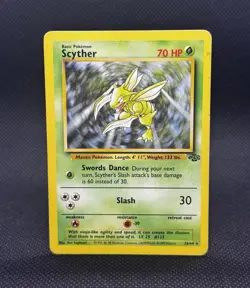 Pokemon Scyther TCG Jungle Non-Holo Rare Card 26/64 Unlimited - Image 1