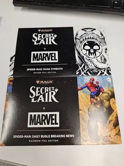MTG Secret Lair x MARVEL'S SPIDER-MAN: Land SYMBIOTE RAISED FOIL & Bugal On HAND - Image 1