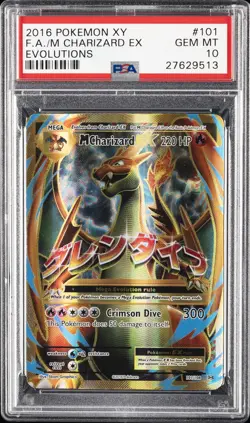 2016 POKEMON XY EVOLUTIONS #101 FULL ART/M CHARIZARD EX PSA 10 - Image 1