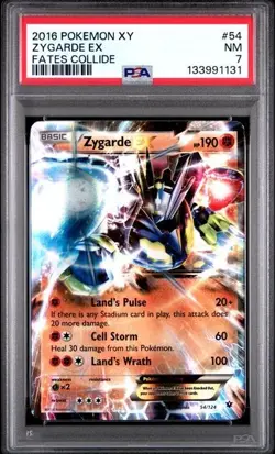 2016 POKEMON XY FATES COLLIDE #54 ZYGARDE EX - PSA 7 - Image 1