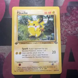 Pokemon Pikachu Non-Holo 1st Edition Lightly Played Jungle 60/64 VLP/NM - Image 1