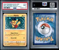 Pokemon Special Delivery Pikachu SWSH074 PSA 9 Mint Canada Holo Promo Black Star - Image 3